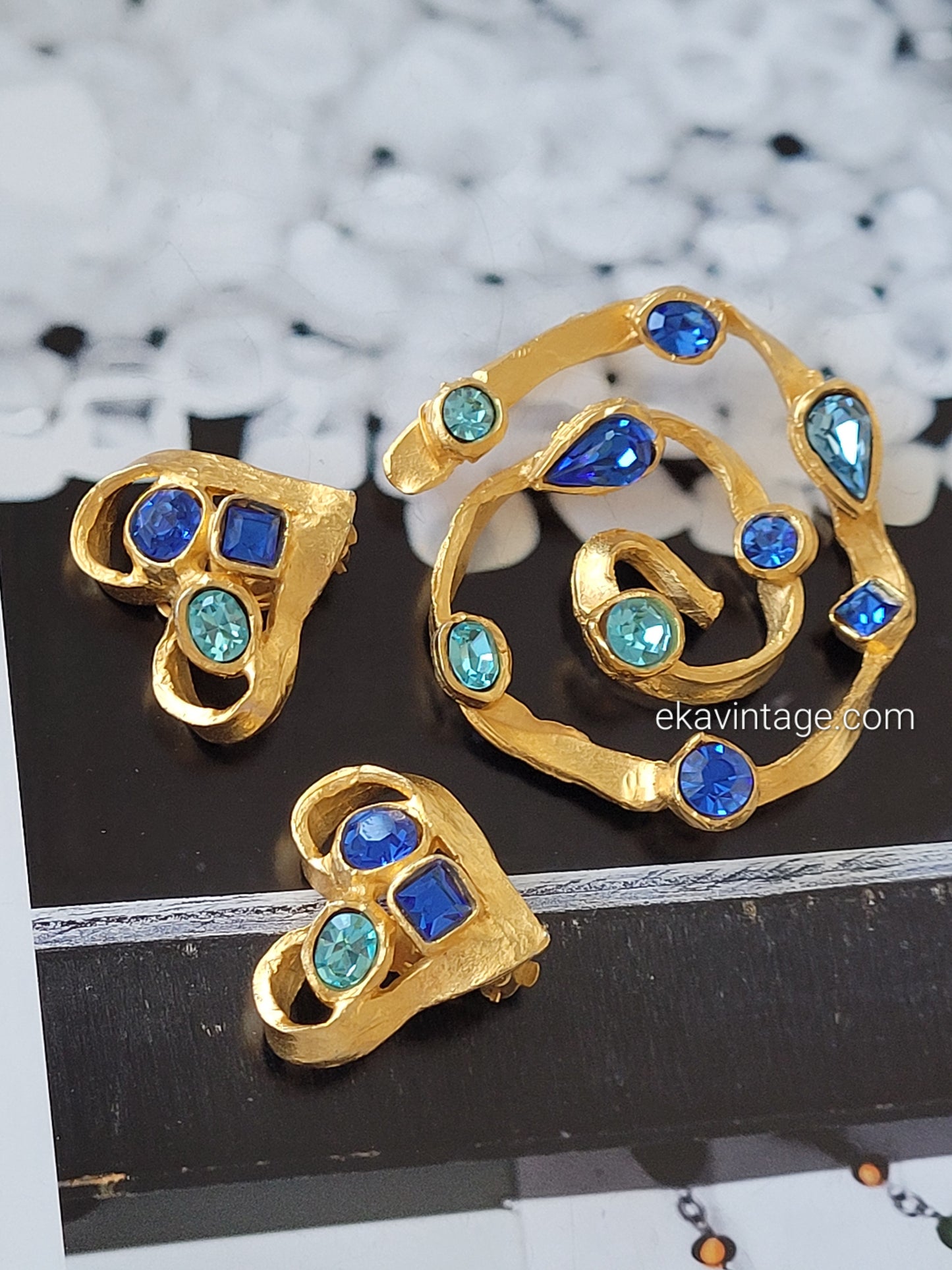 Edouard Rambaud - Magnifique parure boucles d'oreilles et broche vintage