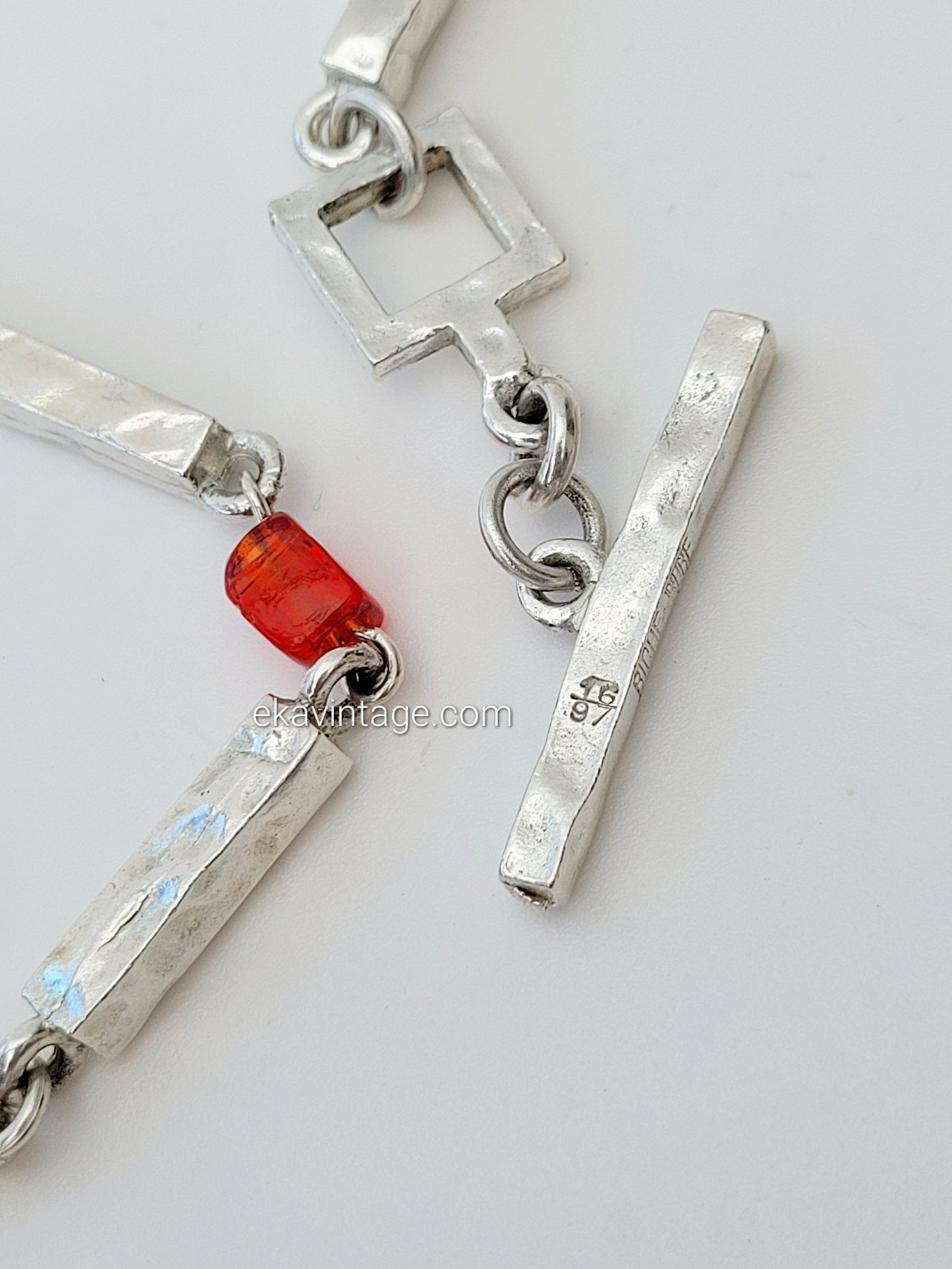 CollierBiche de Bere - Collier vintage en métal argenté