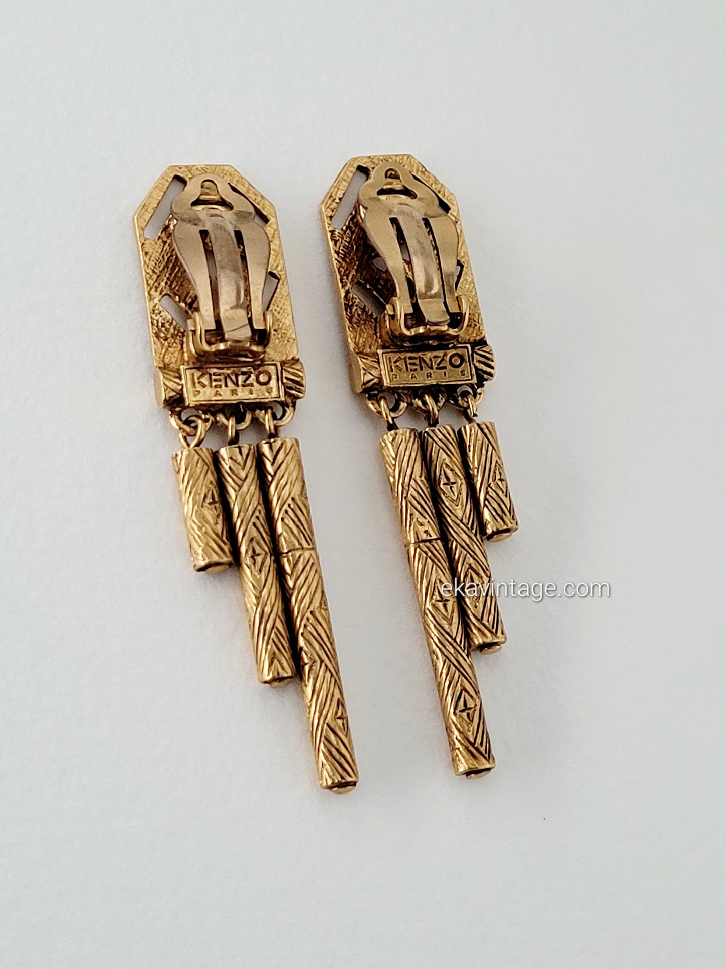 Kenzo - Boucles d'oreilles pendantes vintage