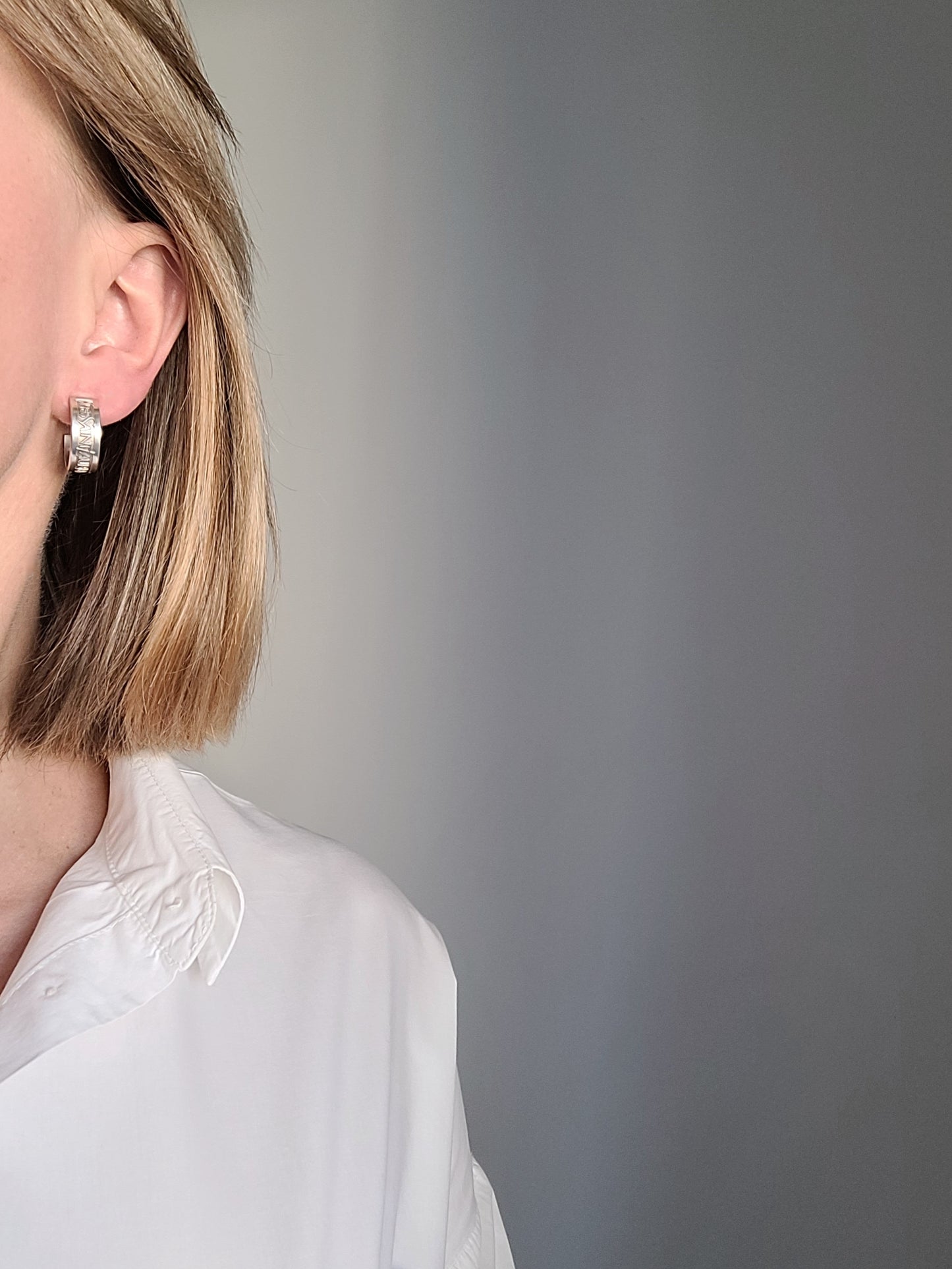 Yves Saint Laurent - Boucles d'oreilles vintage Collection Argent