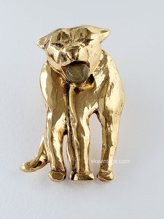 Estelle Bijoux Paris - Grande broche vintage Chien