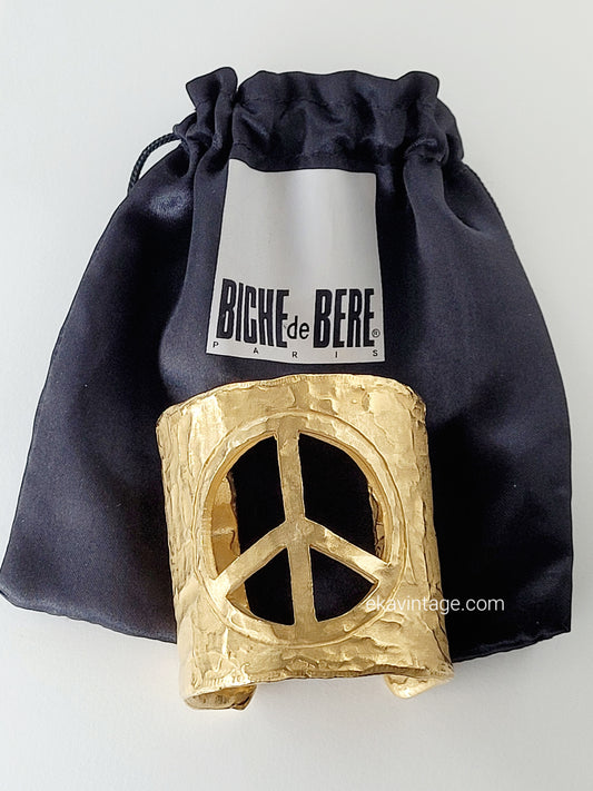 Biche de Bere - Manchette/Bracelet vintage - Peace and Love