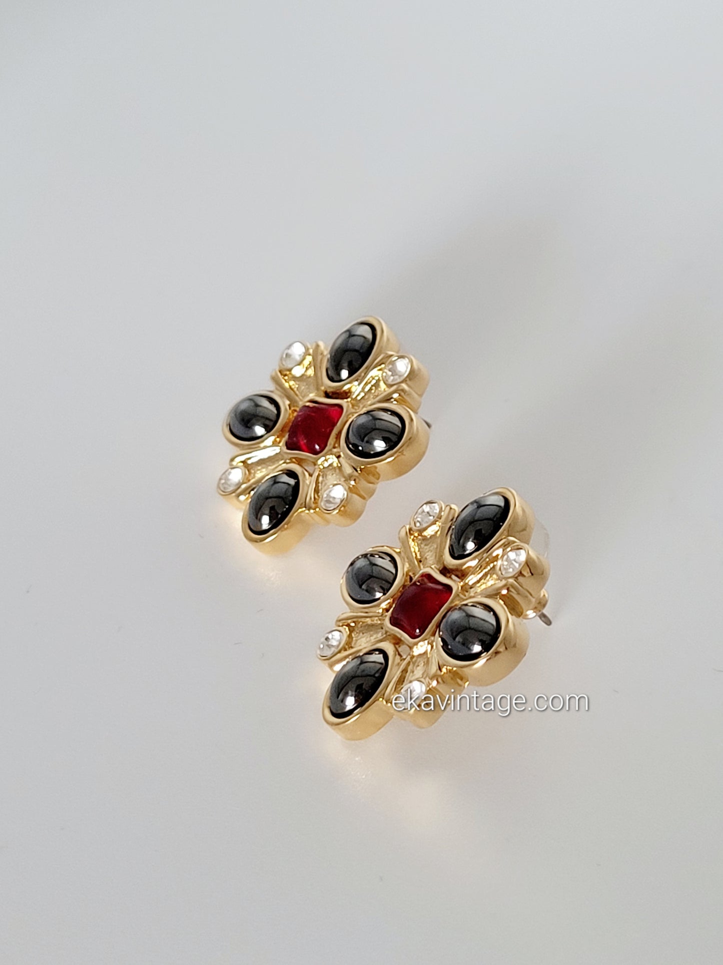 Cabouchon - Boucles d'oreilles vintage