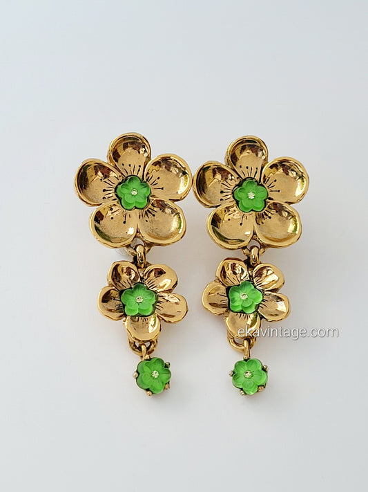 Boucles d'oreilles vintage Fleur