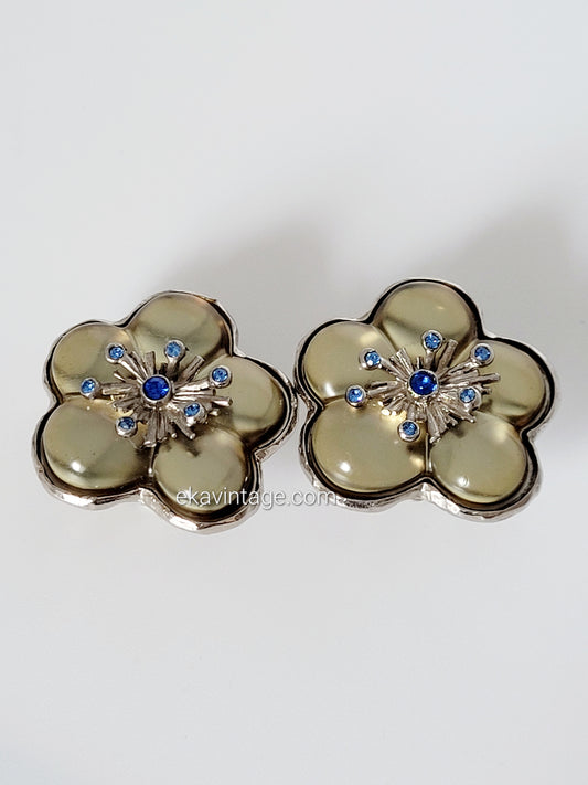 Boucles d'oreilles vintage Kenzo Paris Fleurs