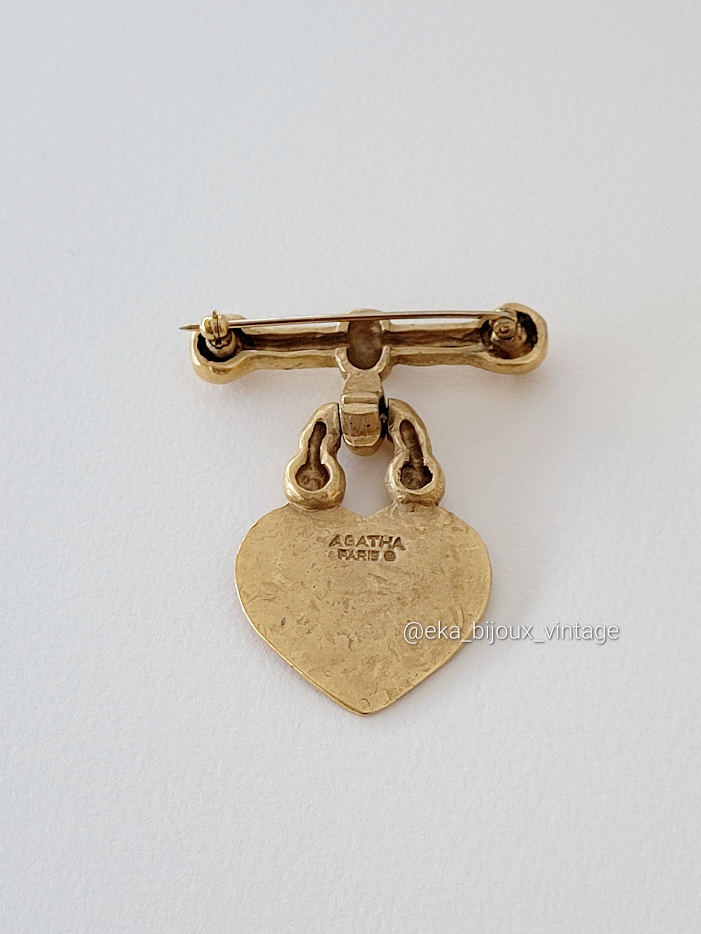 Agatha Paris-Broche vintage Cœur martelé