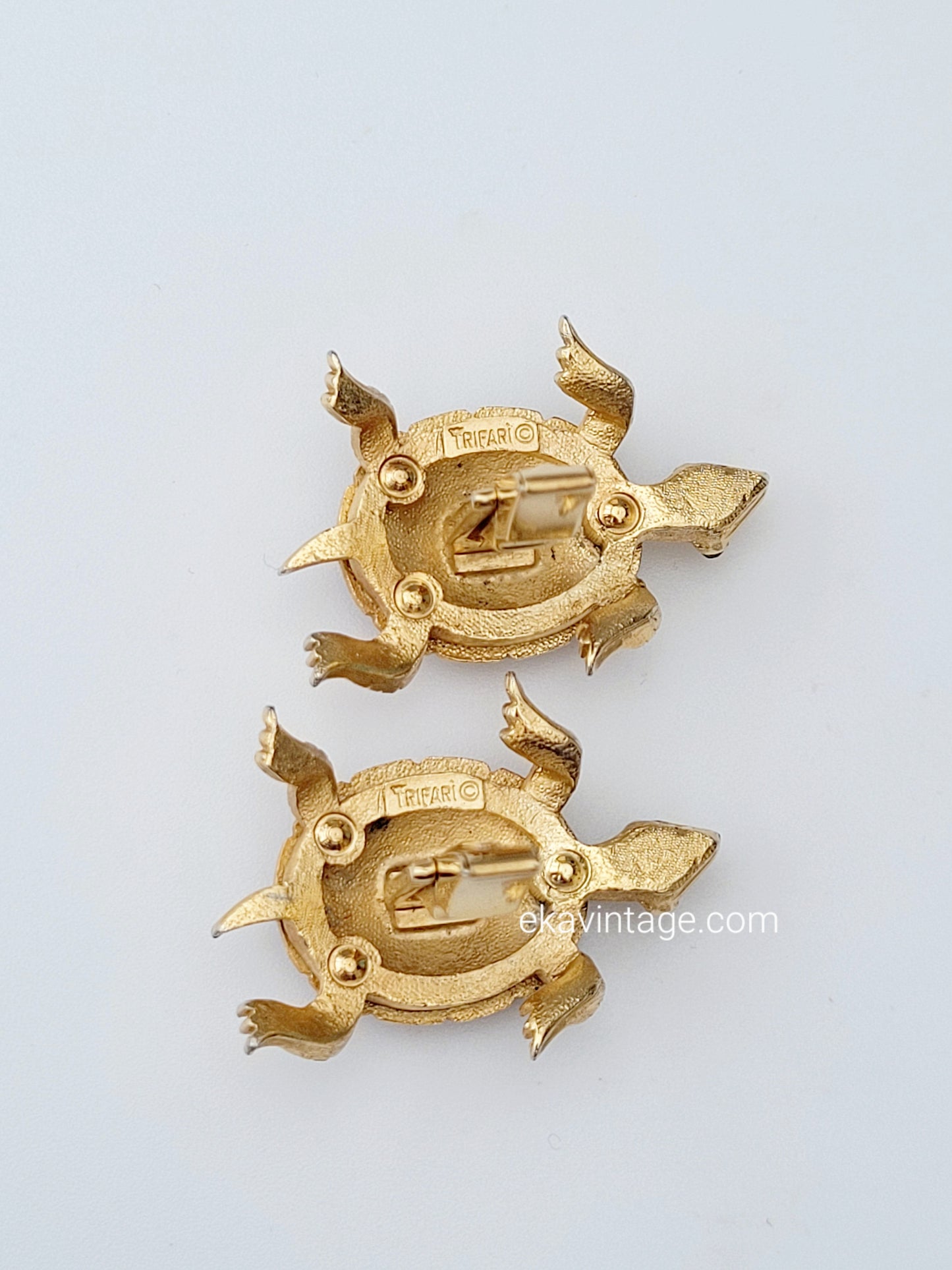 Trifari - Boutons de manchette Tortue