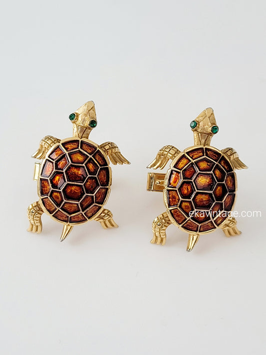 Trifari - Boutons de manchette Tortue