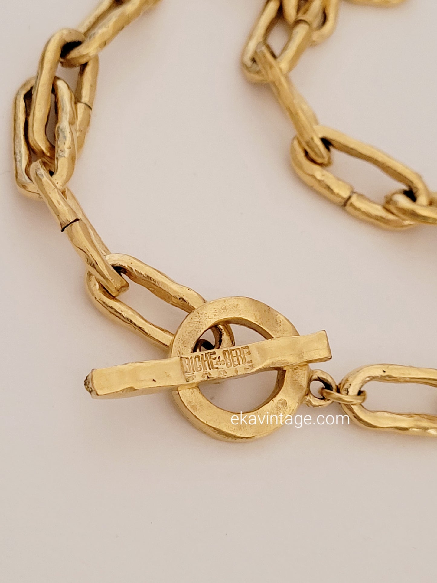 Biche de Bère - Sautoir / Collier vintage en métal martelé