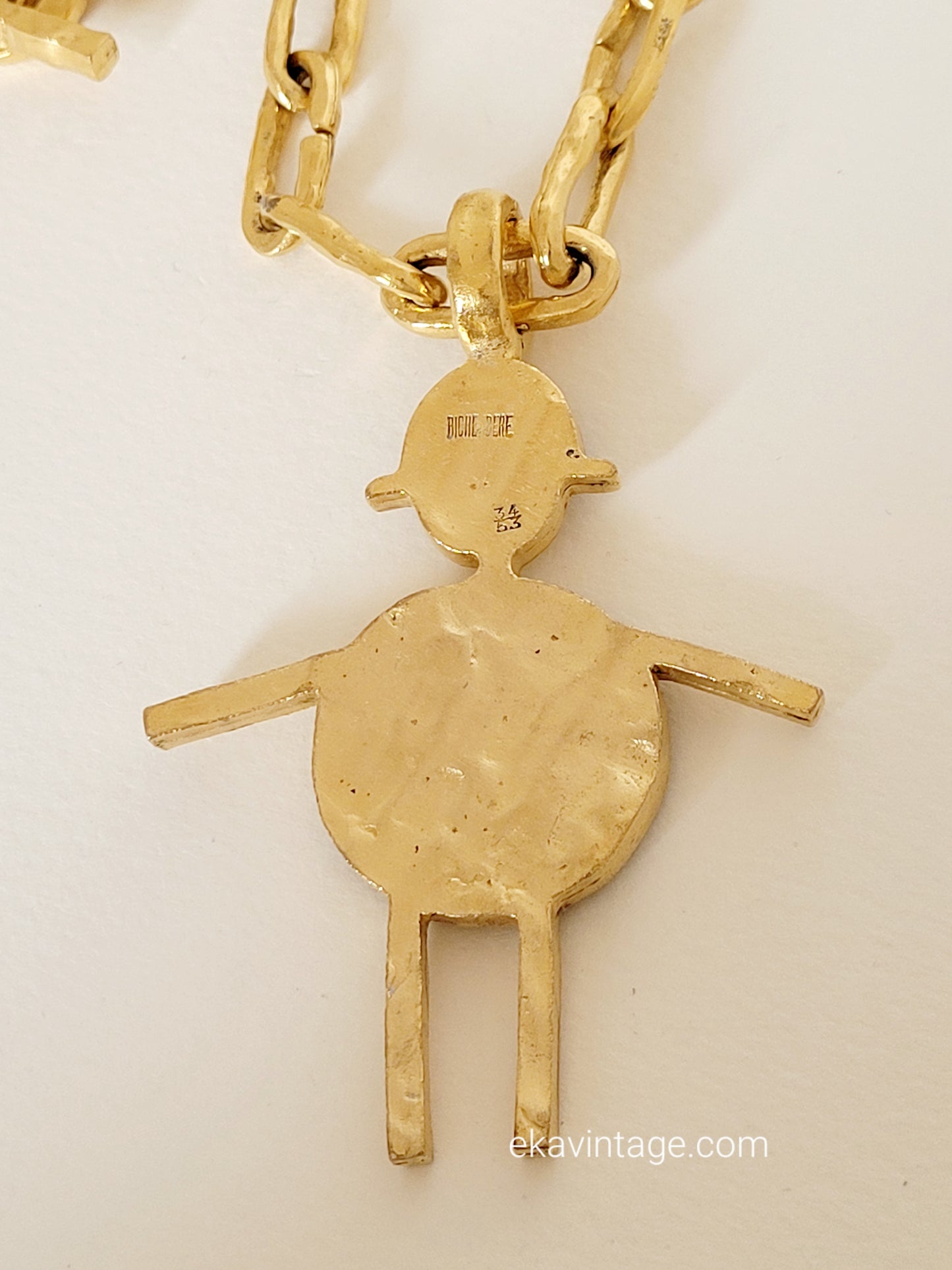 Biche de Bère - Sautoir / Collier vintage en métal martelé