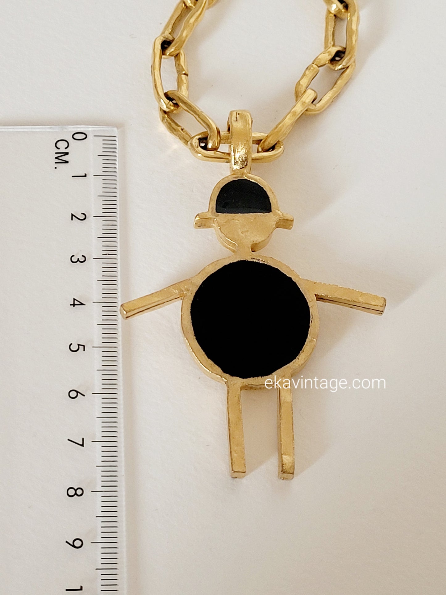 Biche de Bère - Sautoir / Collier vintage en métal martelé