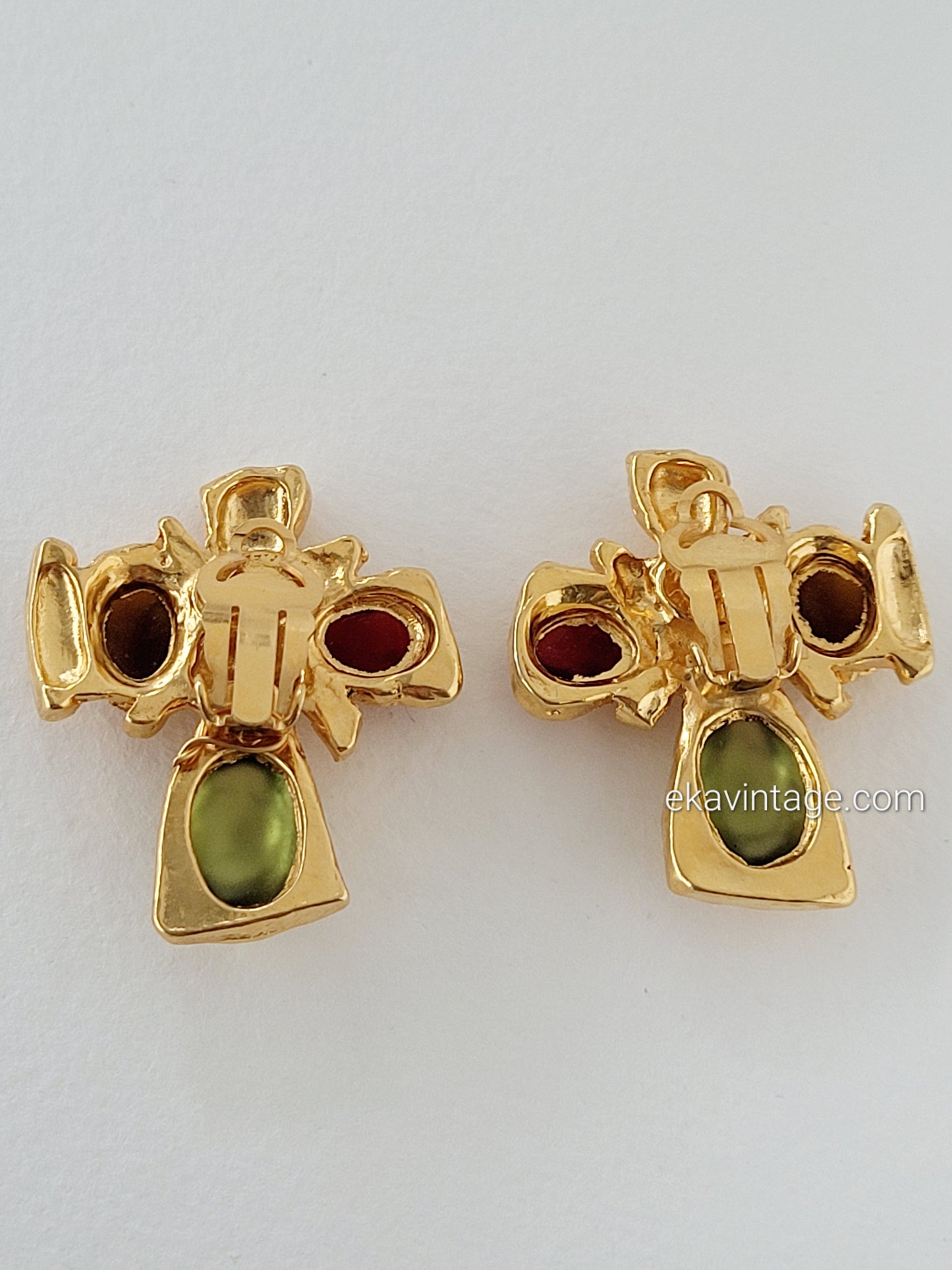 Christian Lacroix - Boucles d'oreilles vintage Croix