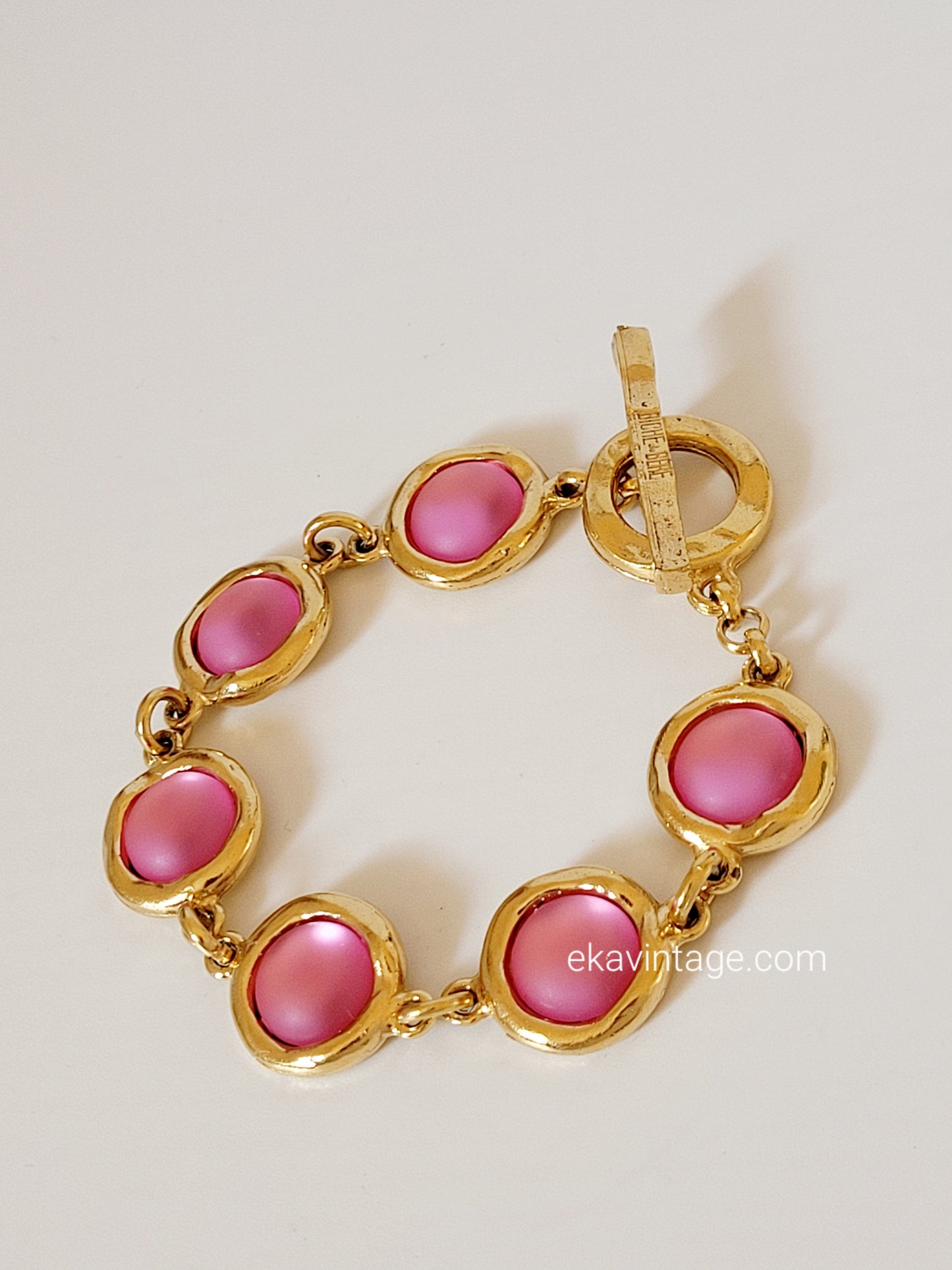 Biche de Bere - Bracelet vintage cabochons roses