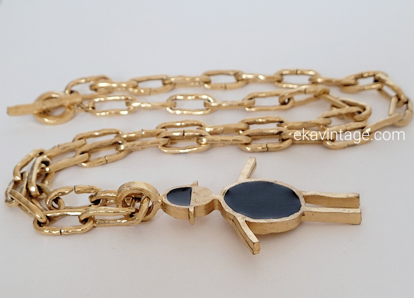 Biche de Bère - Sautoir / Collier vintage en métal martelé