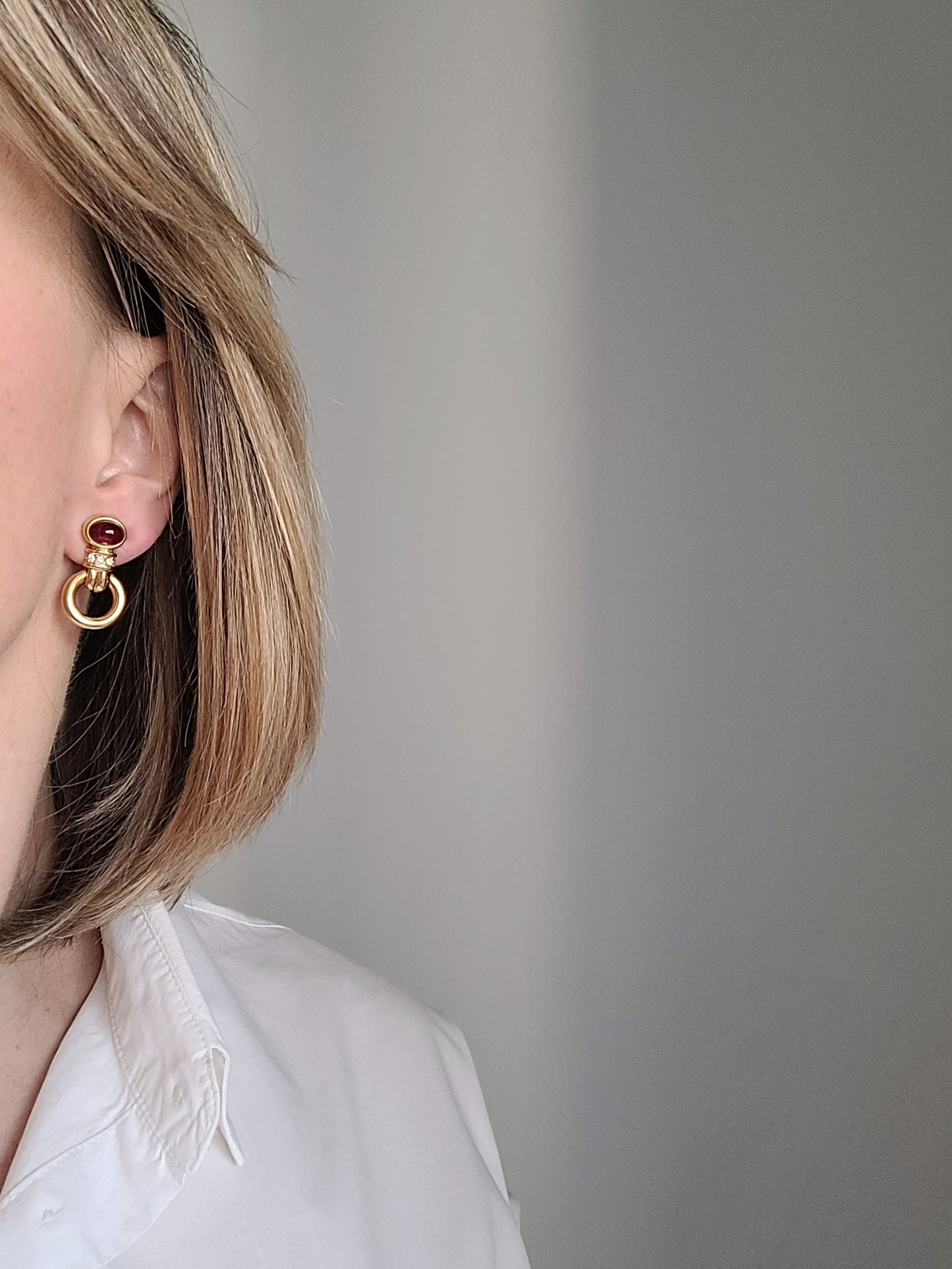 Parure vintage Cabouchon - Collier et boucles d'oreilles