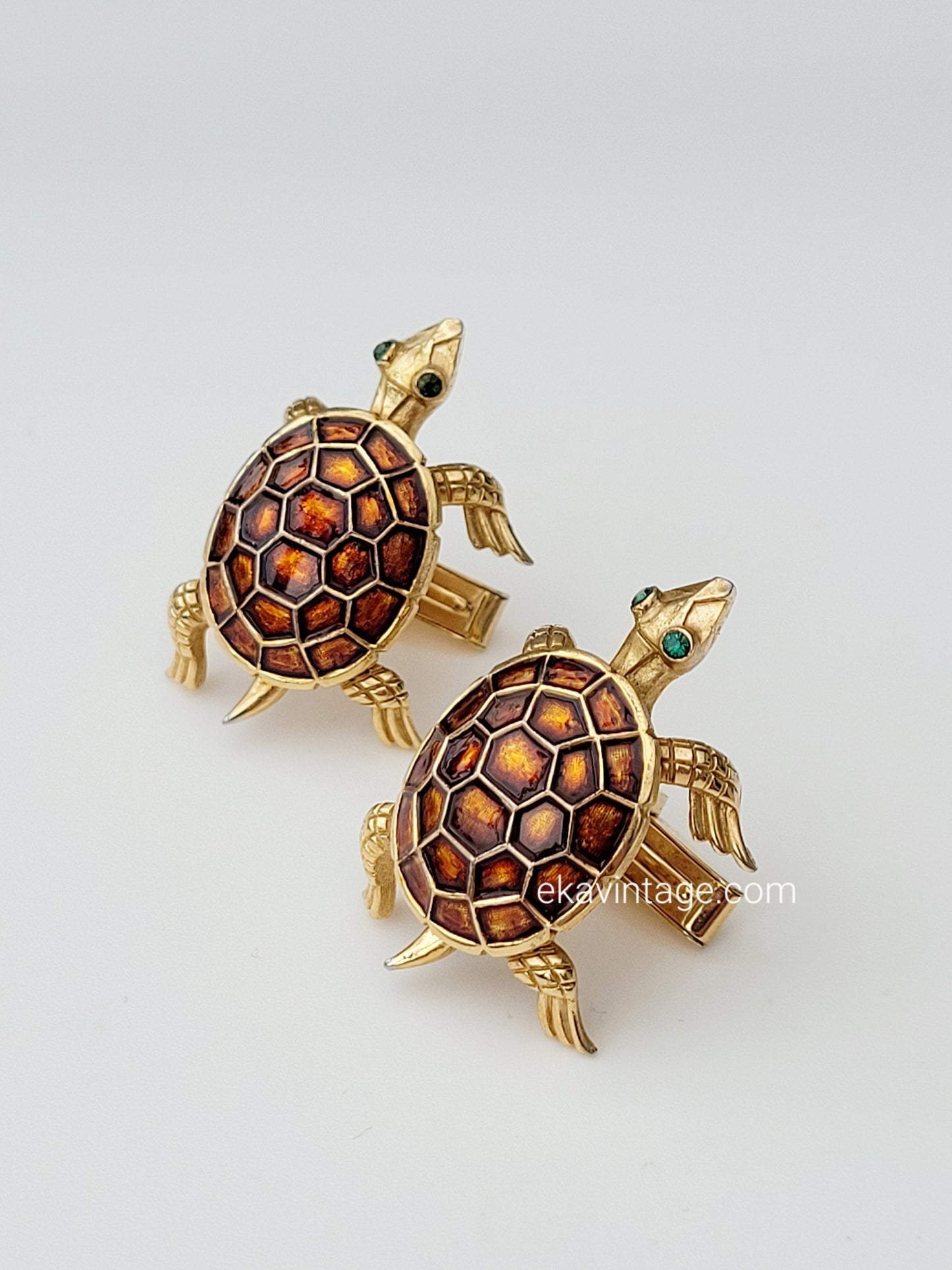 Trifari - Boutons de manchette Tortue