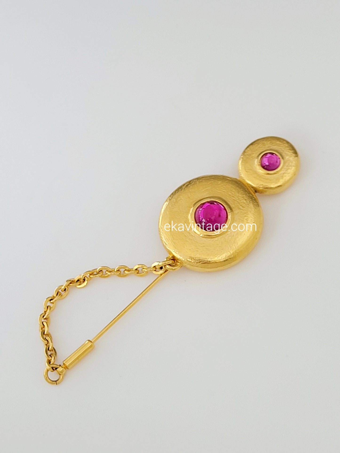 Broche/épingle vintage cabochons roses