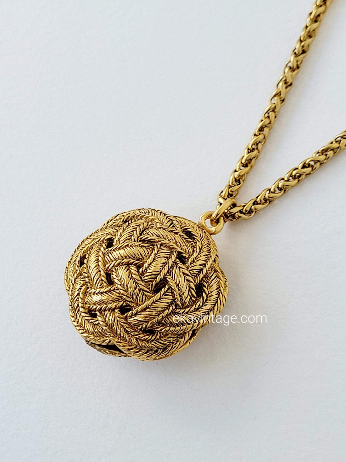 Ungaro Paris - Collier vintage pendentif tressé
