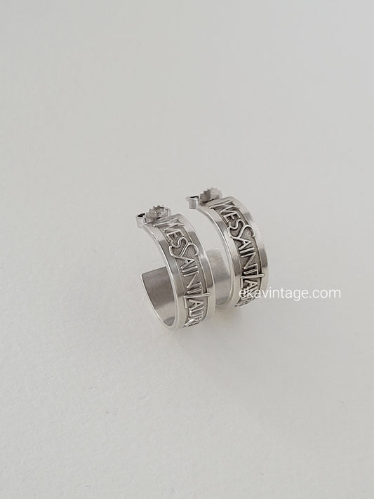 Yves Saint Laurent - Boucles d'oreilles vintage Collection Argent