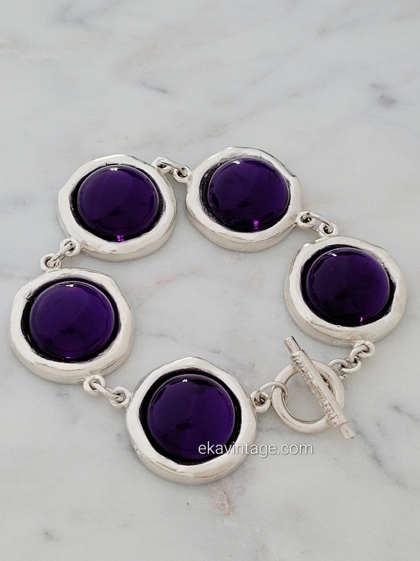 Biche de Bere - Bracelet vintage cabochons couleur violet
