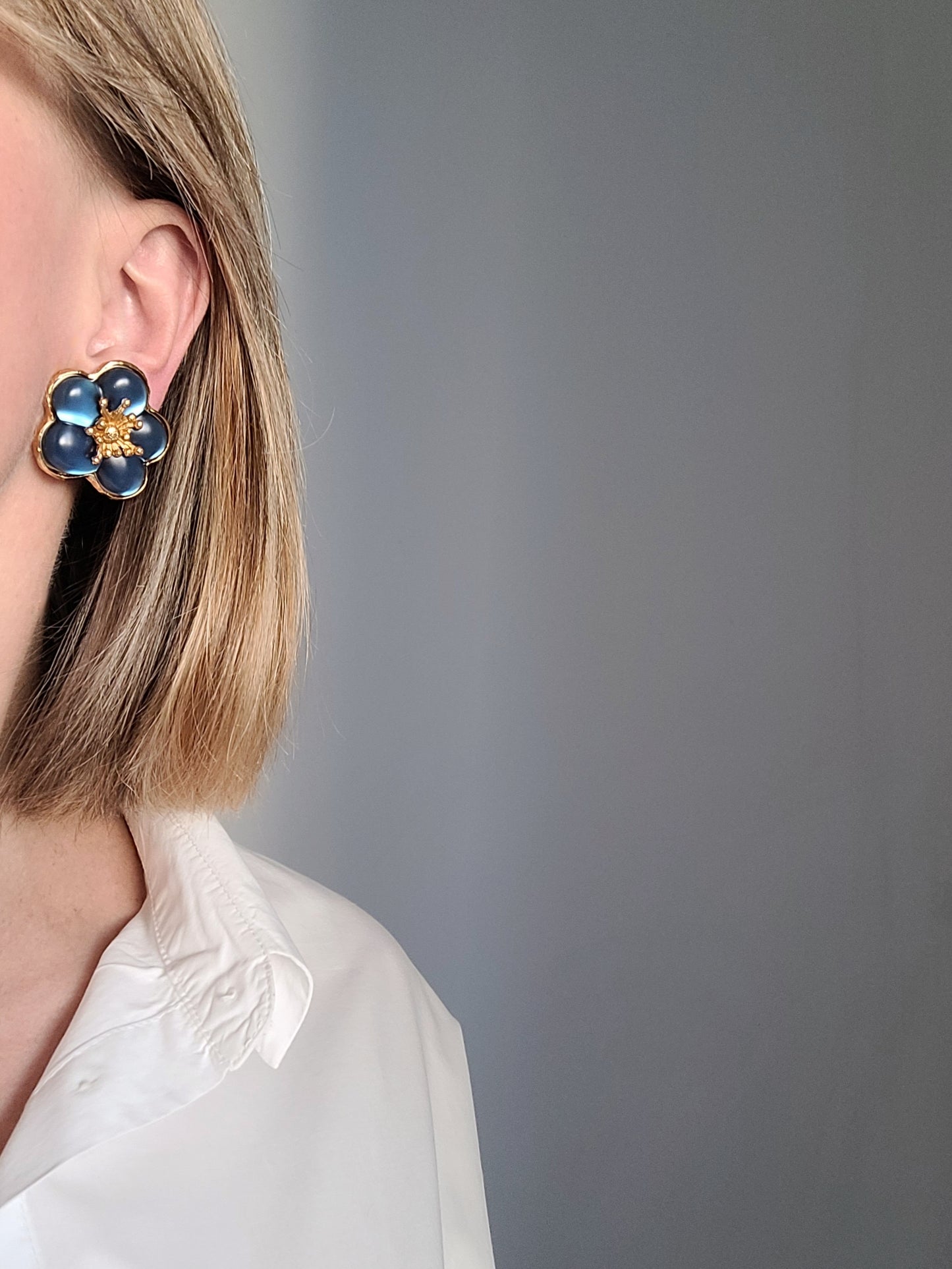 Boucles d'oreilles vintage Kenzo Paris fleurs