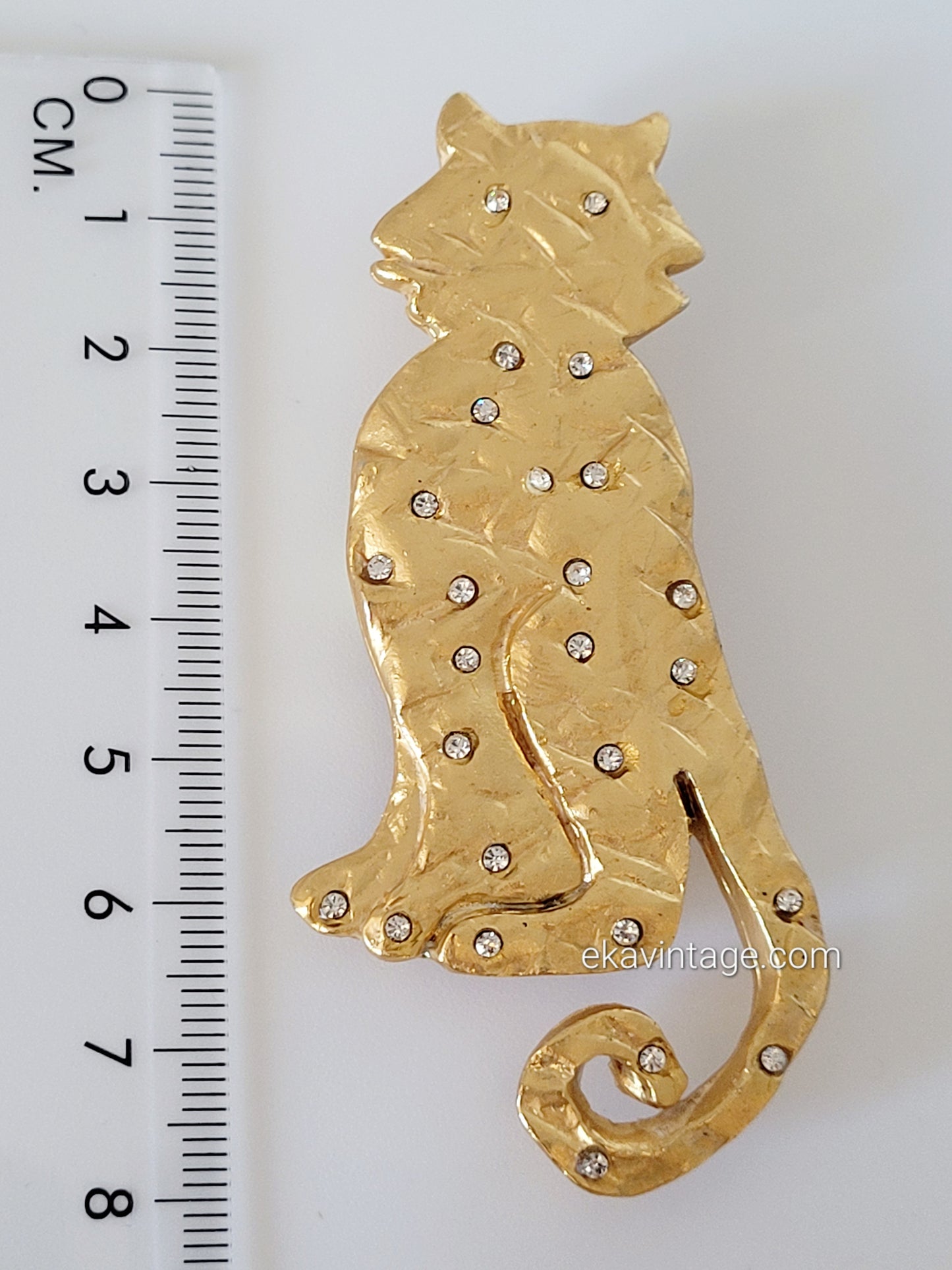 Baila Booste - Grande broche vintage Chat