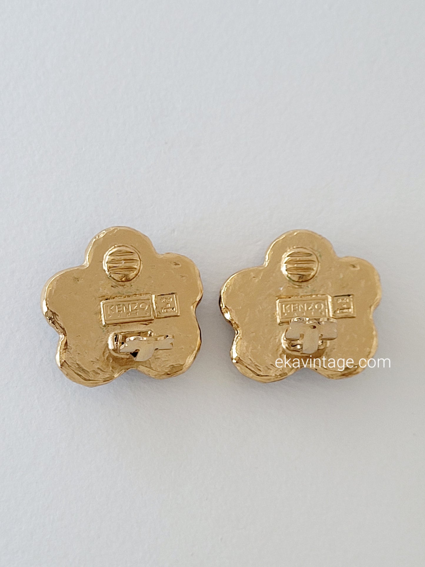 Boucles d'oreilles vintage Kenzo Paris fleurs