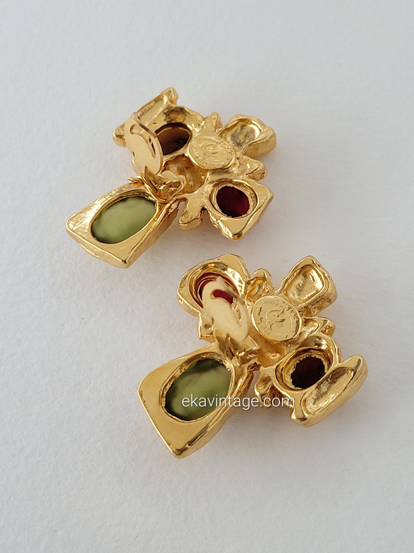 Christian Lacroix - Boucles d'oreilles vintage Croix