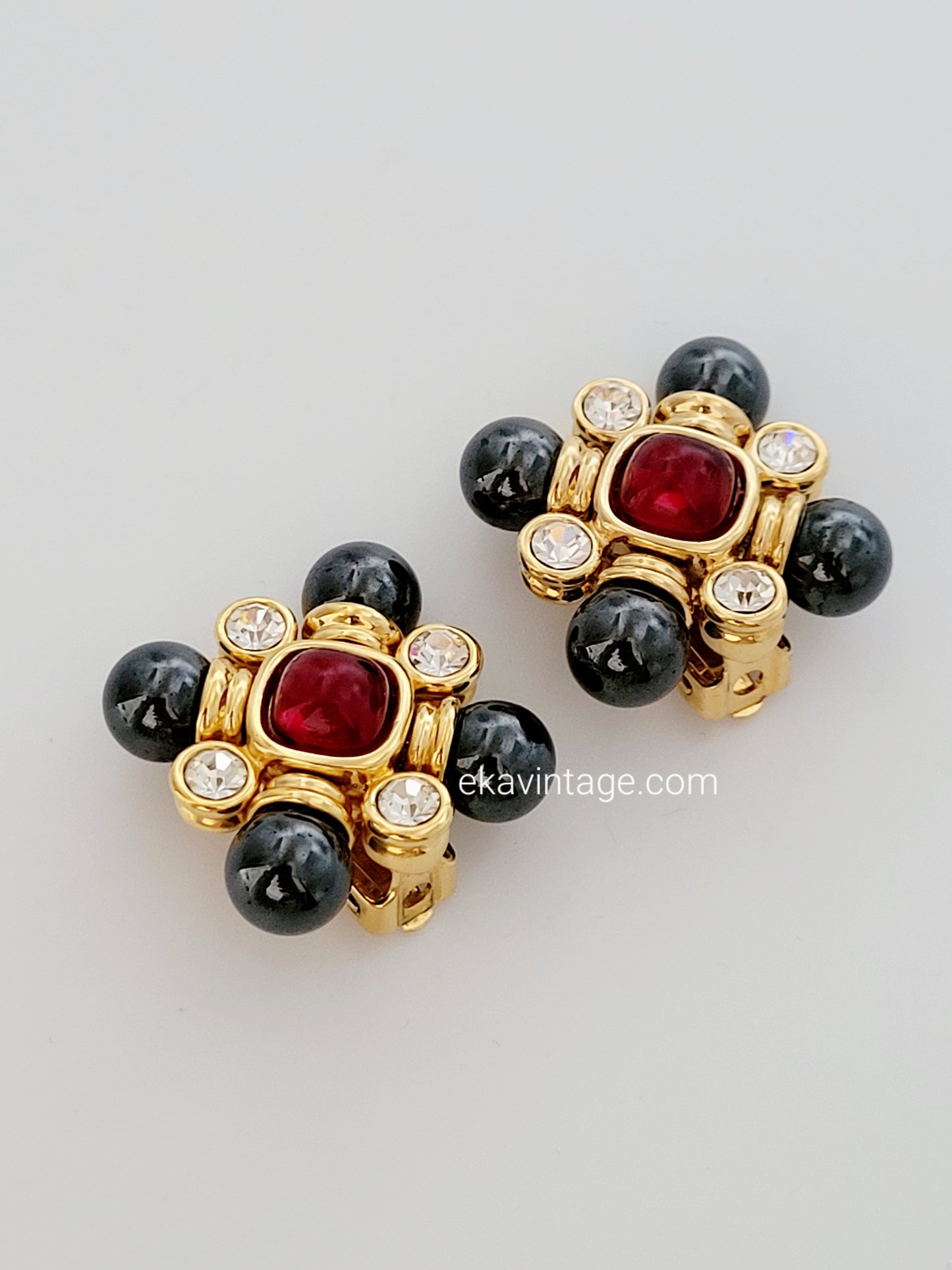 Cabouchon - Boucles d'oreilles vintage