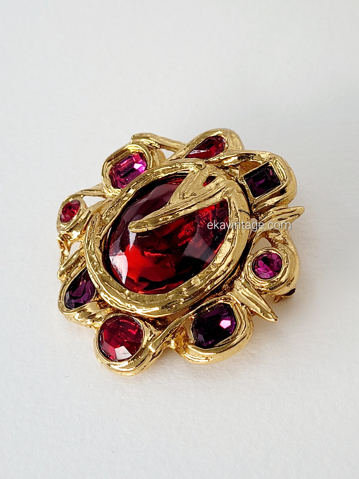 Yves Saint Laurent  - Broche  / Pendentif vintage  Fleur rouge