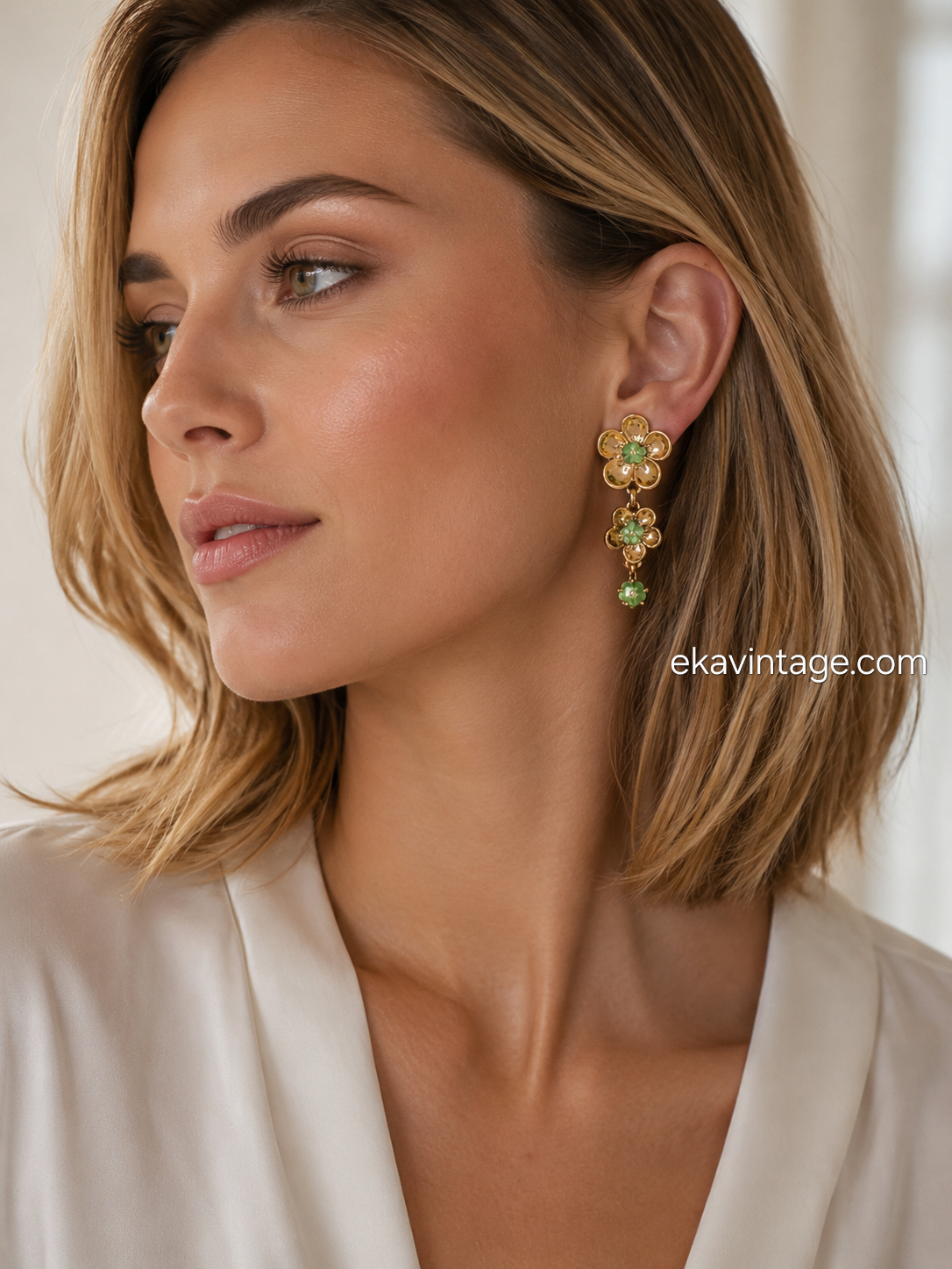 Boucles d'oreilles vintage Fleur