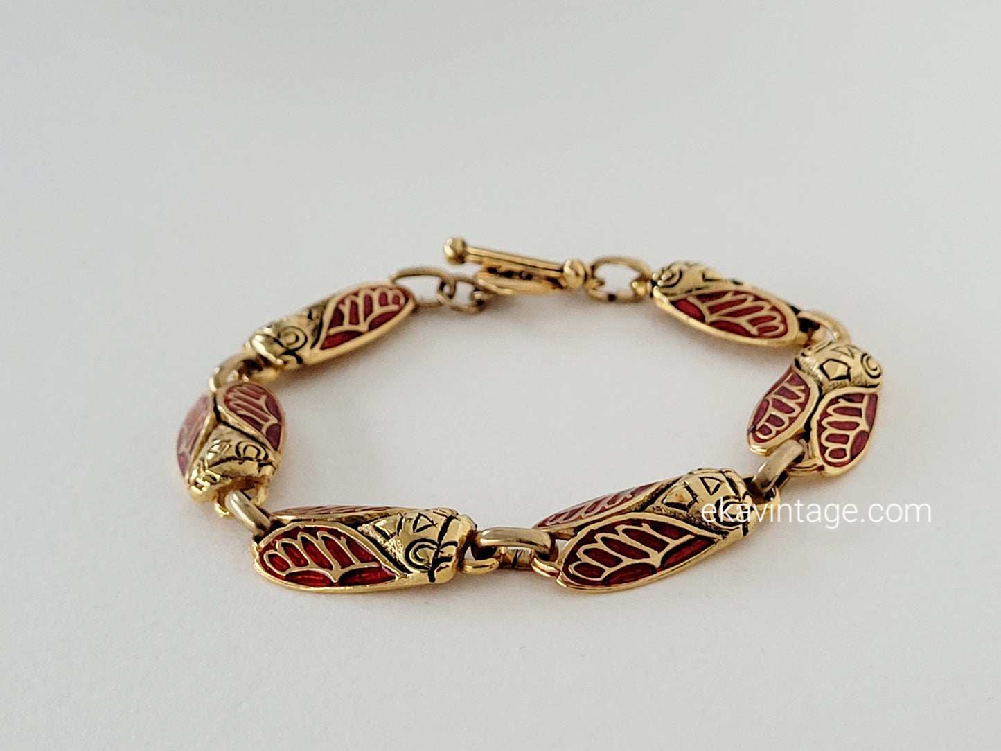 René Gouin - Bracelet vintage Cigales provençales rouges