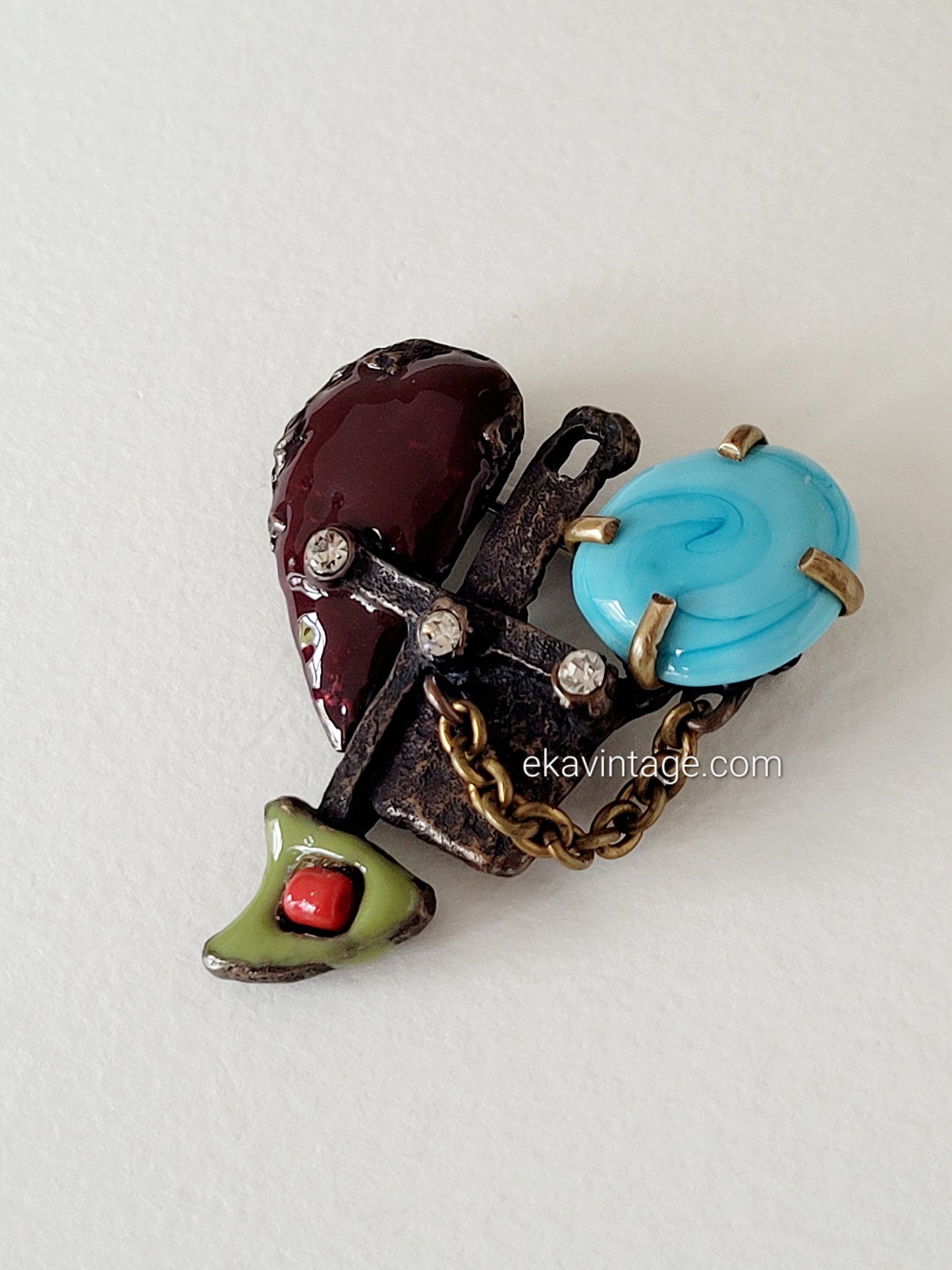 Christian Lacroix-Broche vintage Cœur Noël 96