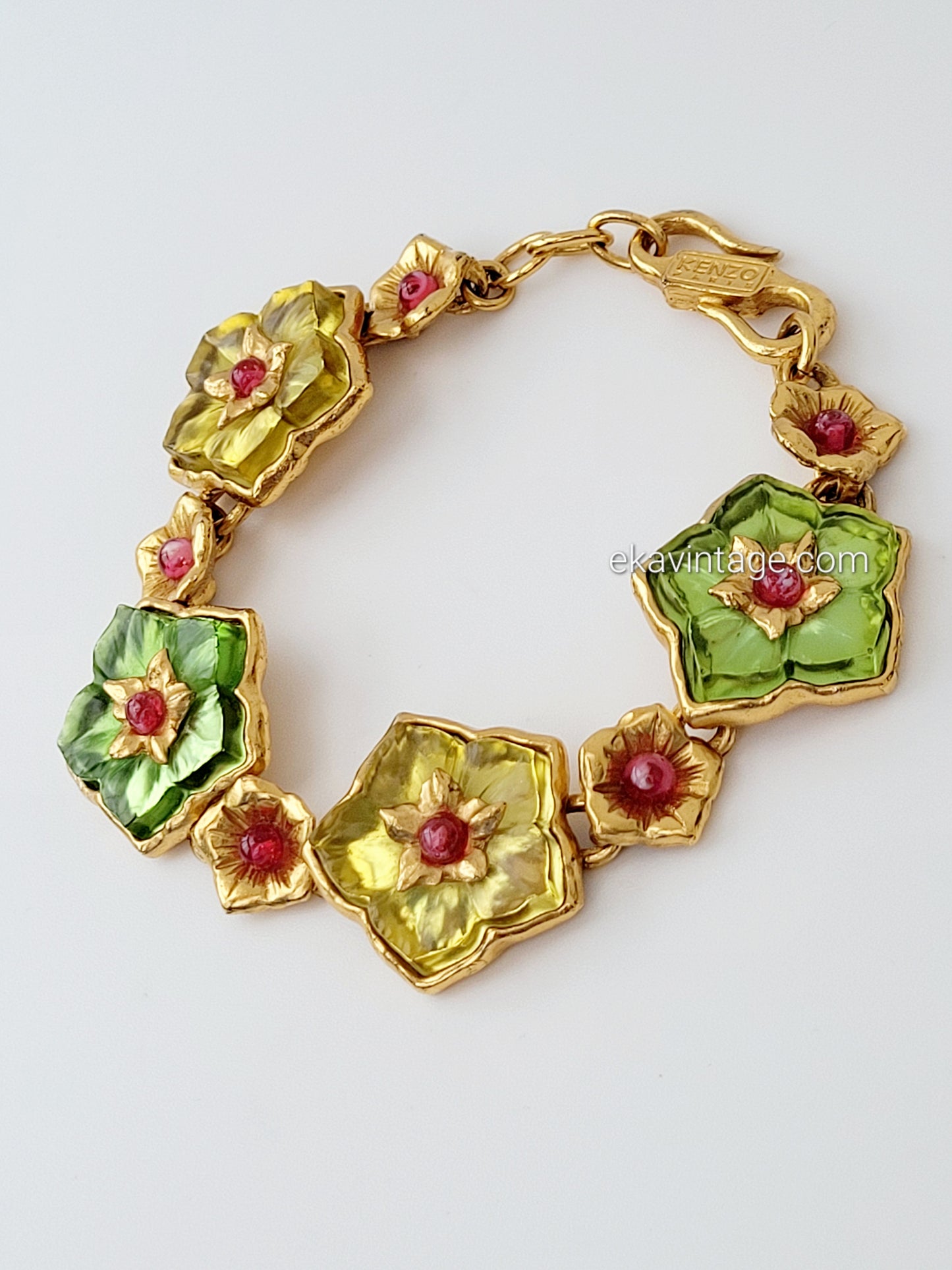 Kenzo Paris - Magnifique bracelet vintage Fleurs