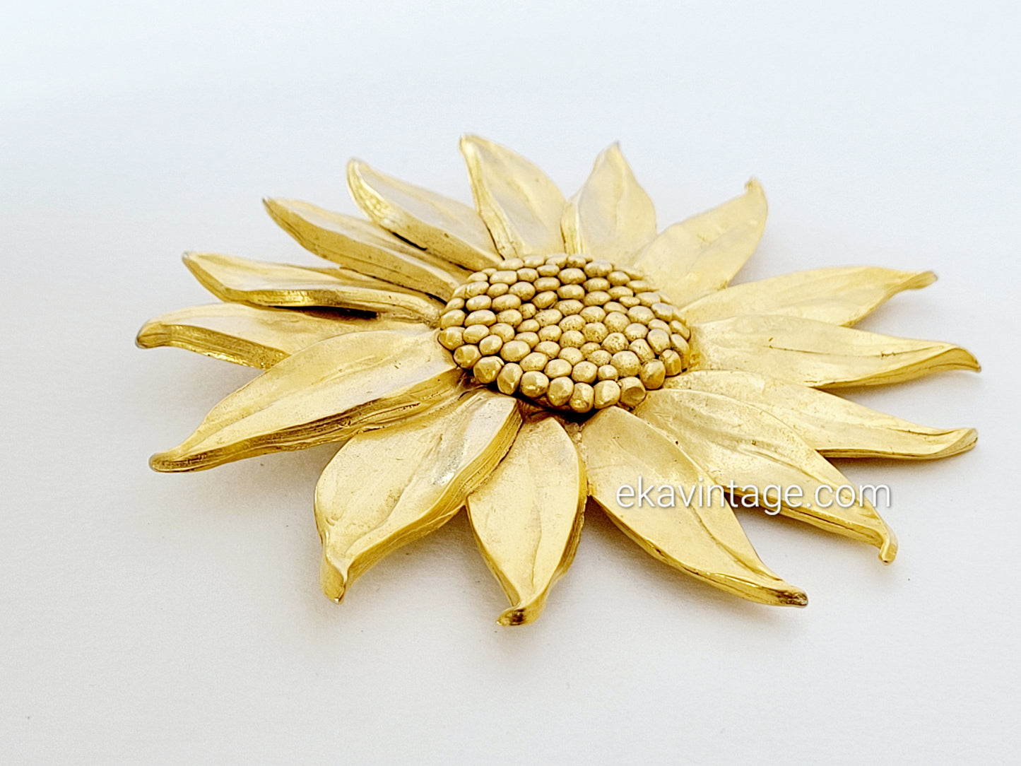 Il était une fois - Grande broche vintage Tournesol