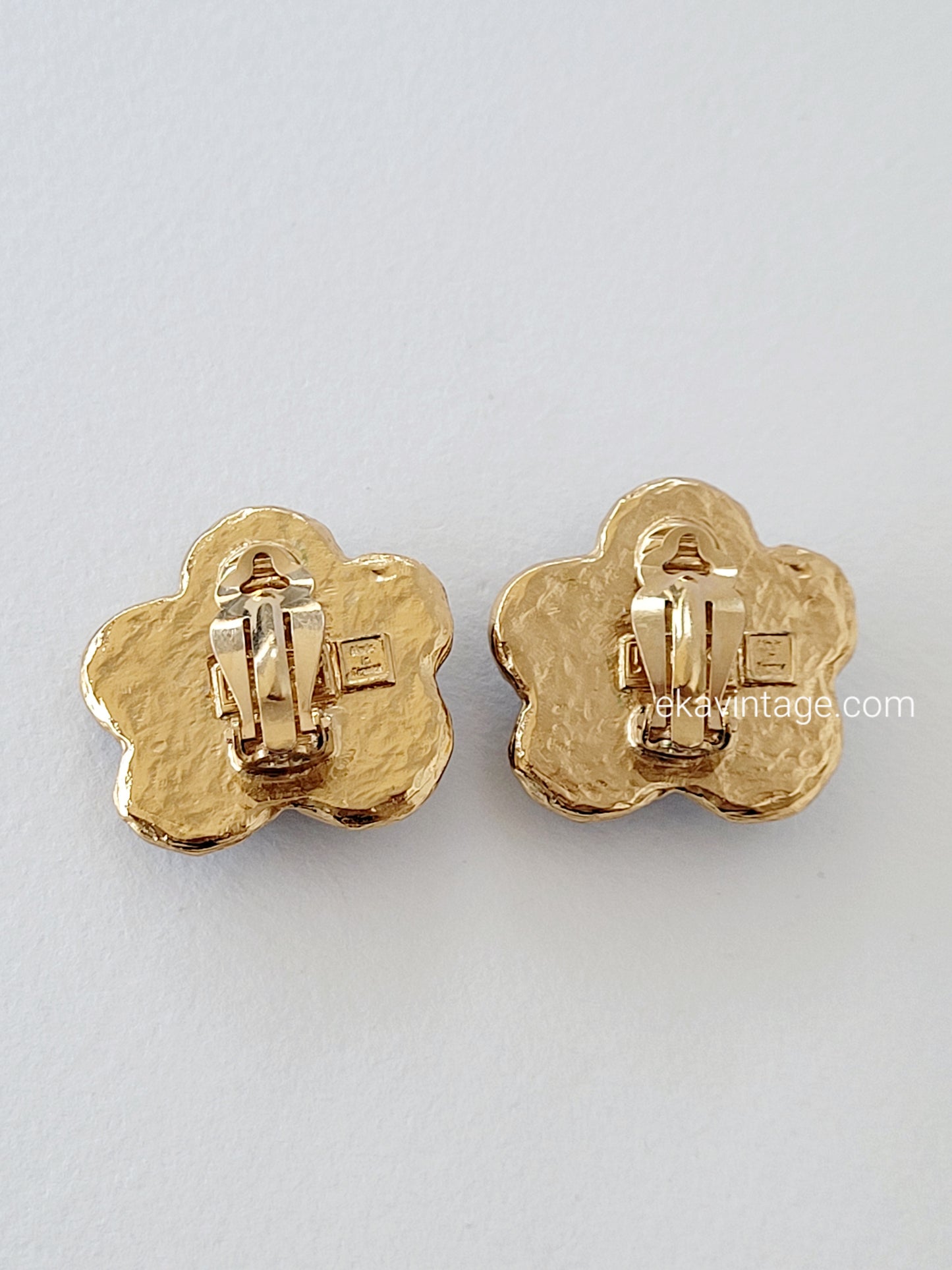 Boucles d'oreilles vintage Kenzo Paris fleurs