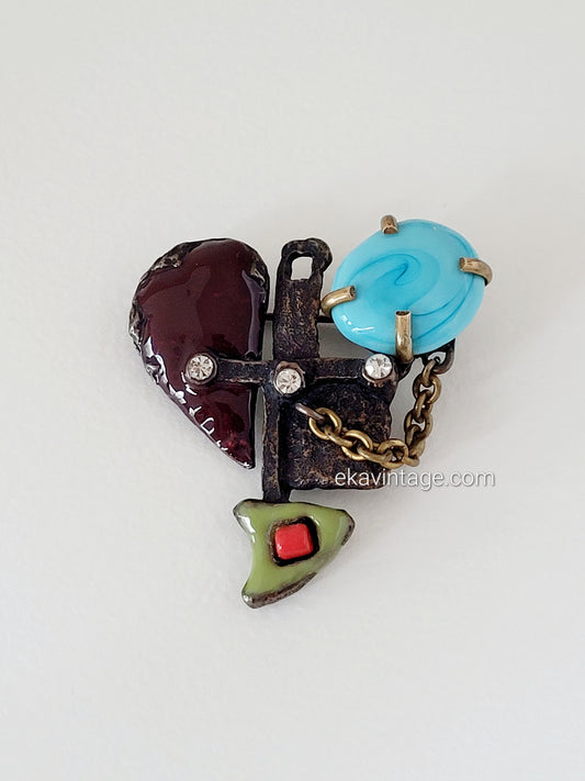 Christian Lacroix-Broche vintage Cœur Noël 96