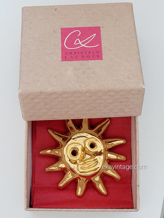 Christian Lacroix - Grande broche vintage Soleil