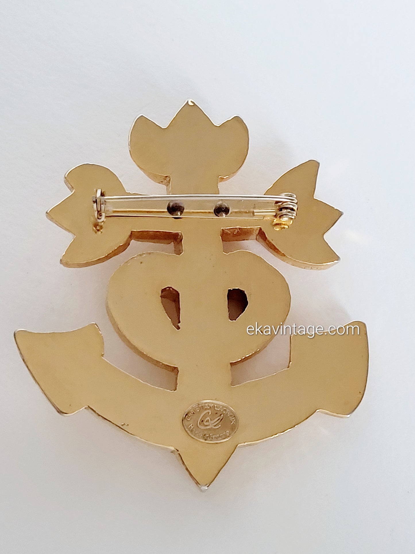 Christian Lacroix - Grande broche vintage Croix camargue