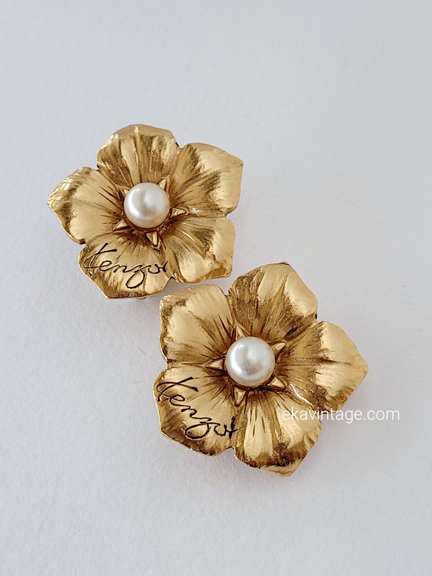 Kenzo Paris - Boucles d'oreilles vintage fleur
