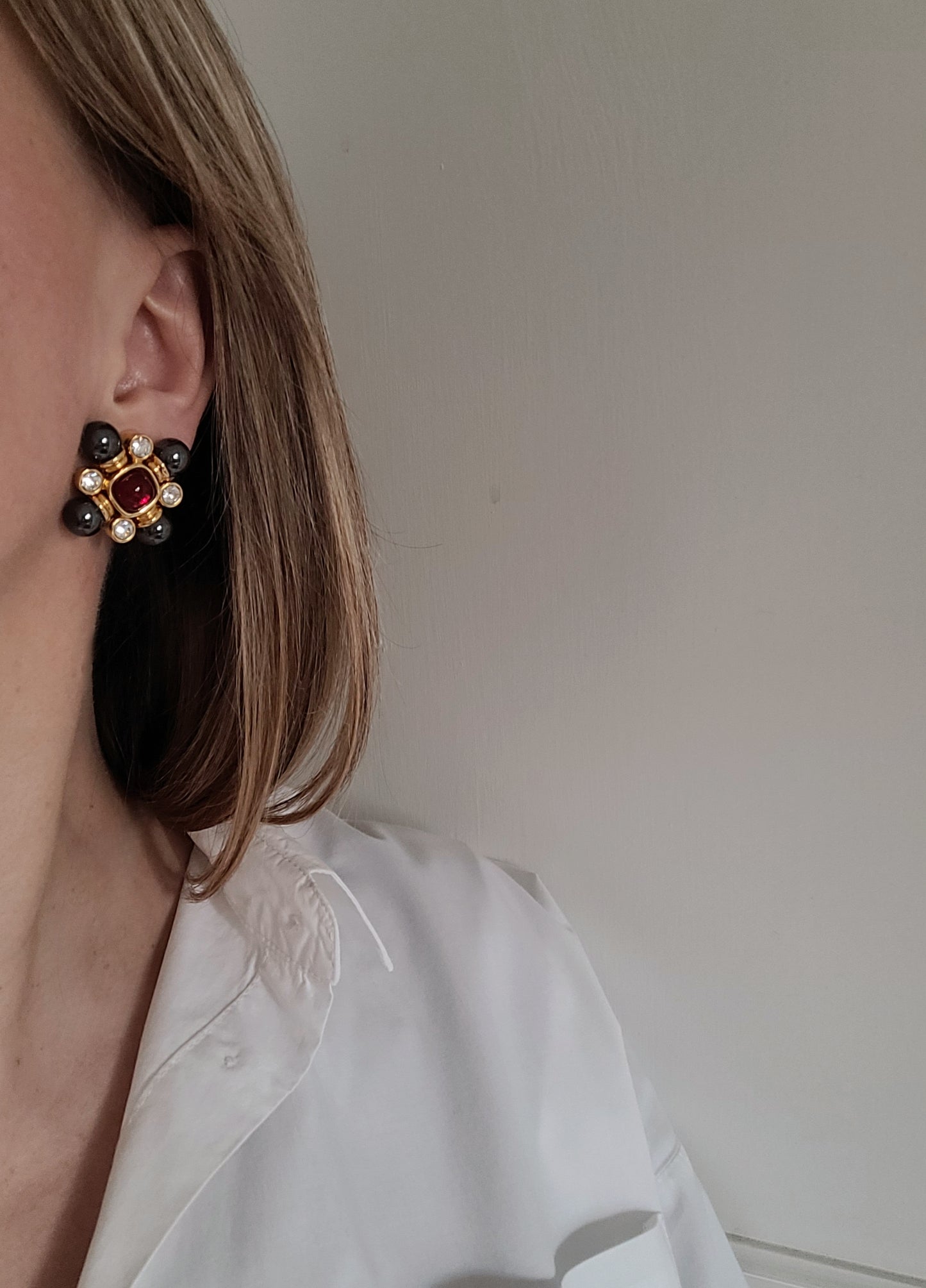 Cabouchon - Boucles d'oreilles vintage