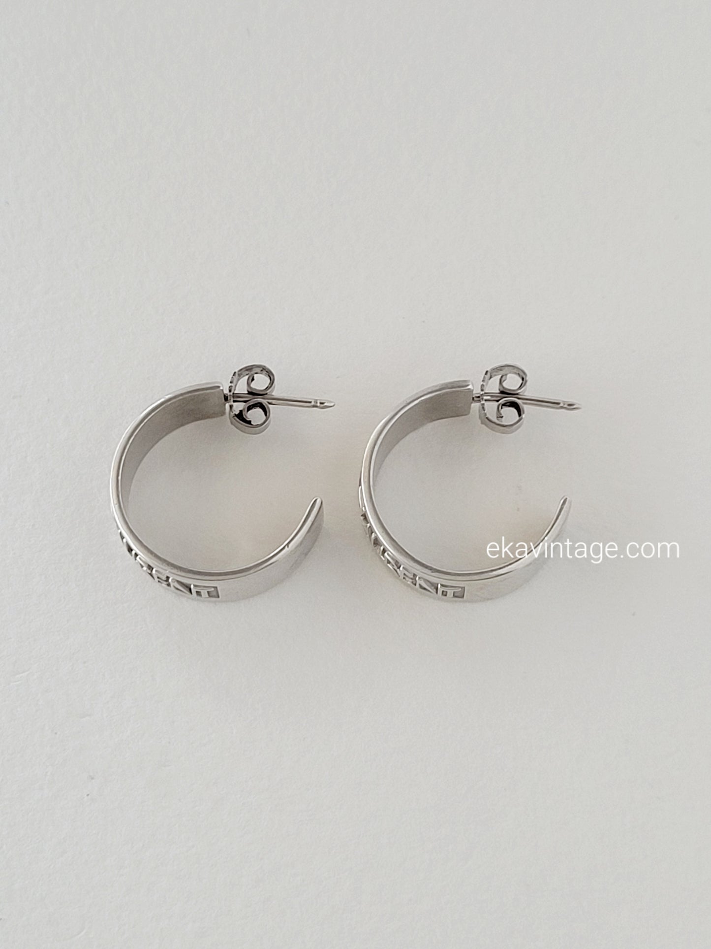 Yves Saint Laurent - Boucles d'oreilles vintage Collection Argent