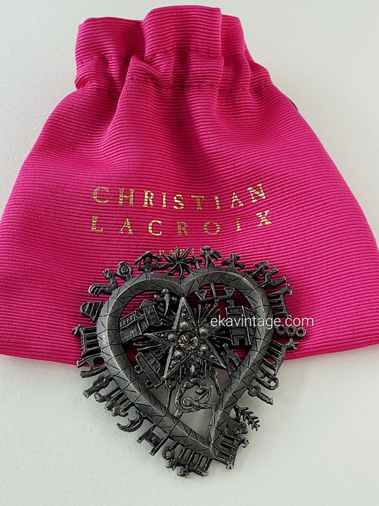 Christian Lacroix - Grande broche vintage cœur
