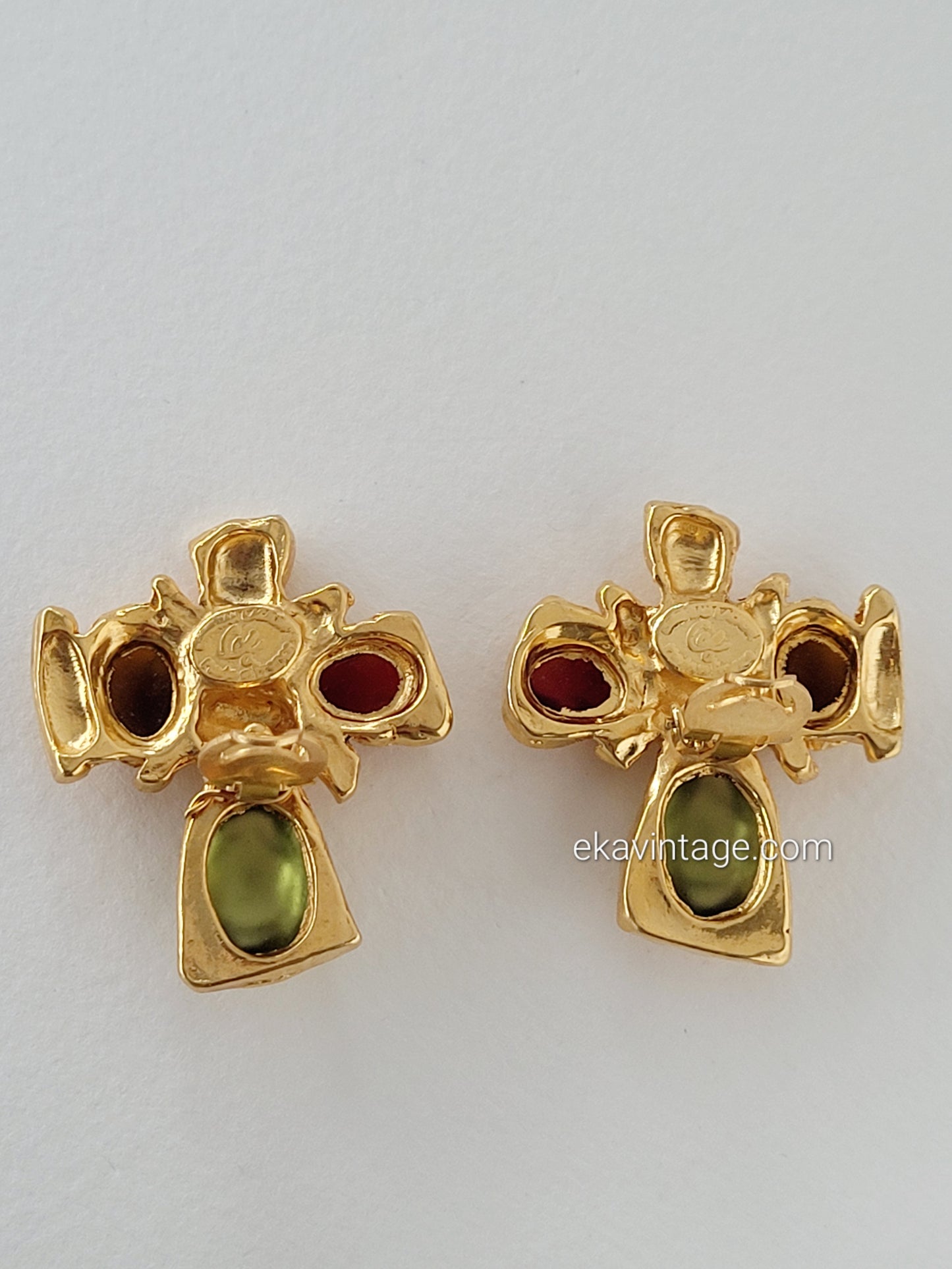 Christian Lacroix - Boucles d'oreilles vintage Croix