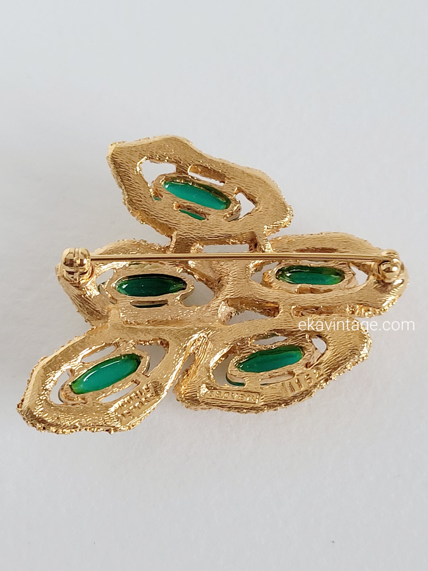 Carven  - Broche vintage cabochons en verre