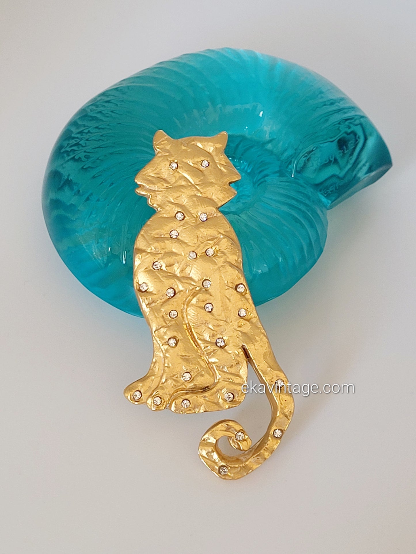 Baila Booste - Grande broche vintage Chat