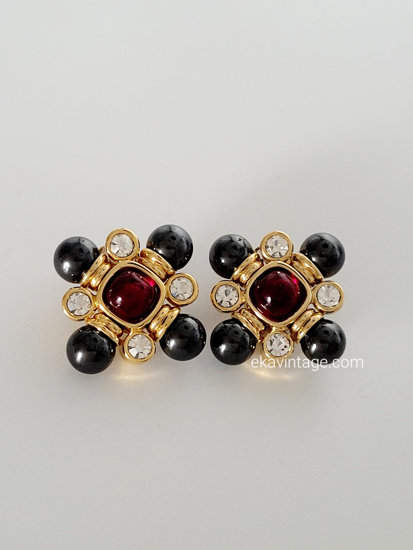 Cabouchon - Boucles d'oreilles vintage
