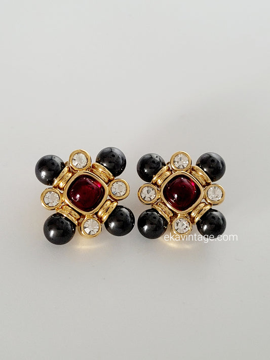 Cabouchon - Boucles d'oreilles vintage