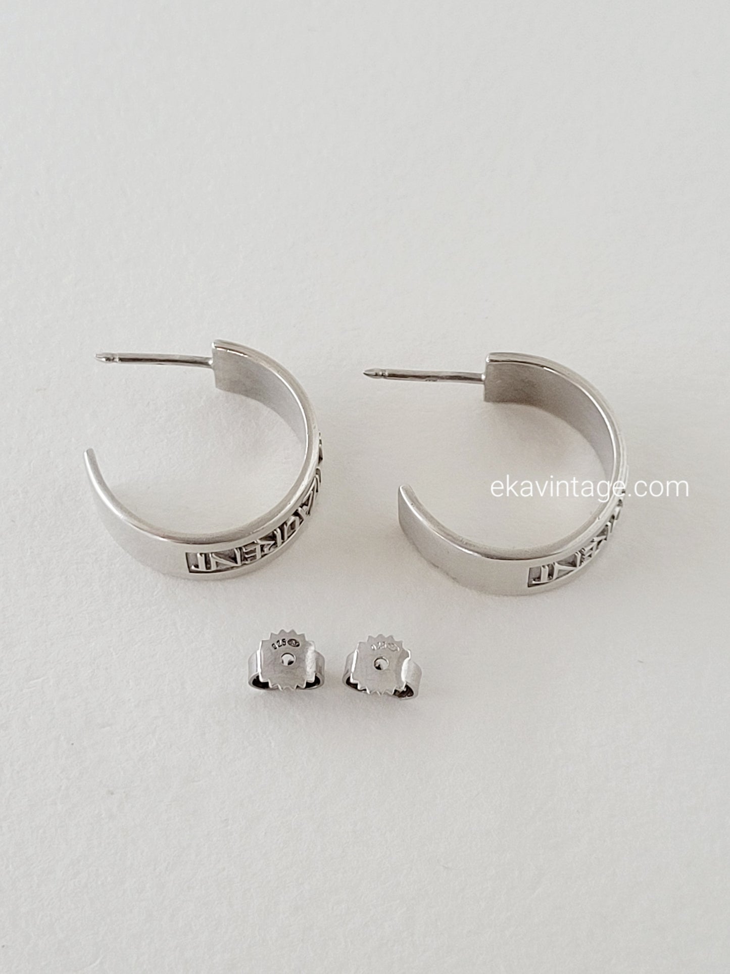 Yves Saint Laurent - Boucles d'oreilles vintage Collection Argent