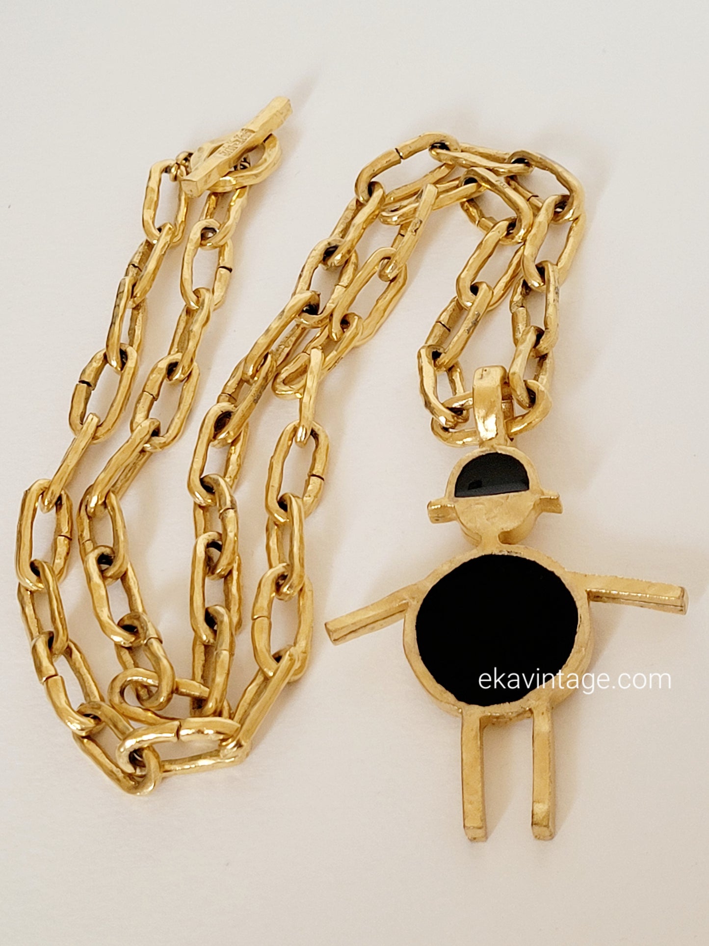 Biche de Bère - Sautoir / Collier vintage en métal martelé